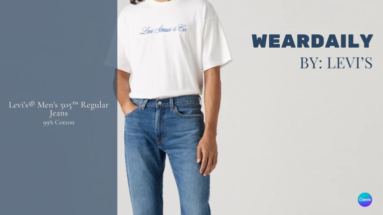 Jeans denim classic fit nyaman dipakai sehari-hari